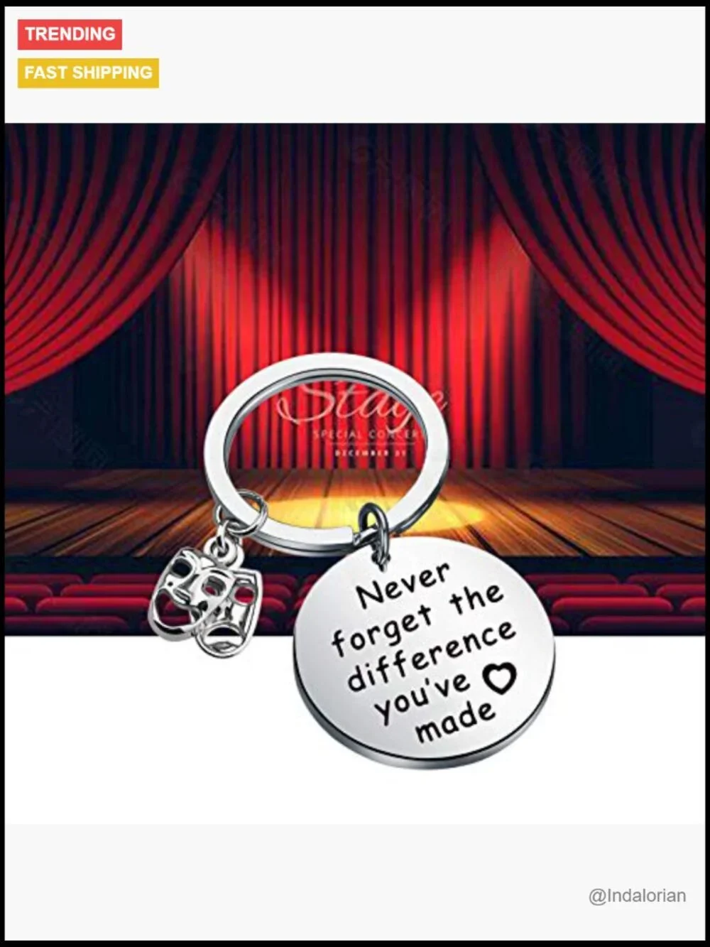Theatre Keychain Drama Mask Gift Tragedy and Comedy Keychain
